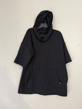 Abercrombie Kids Black Hooded Short Sleeve Shirt Size 9/10